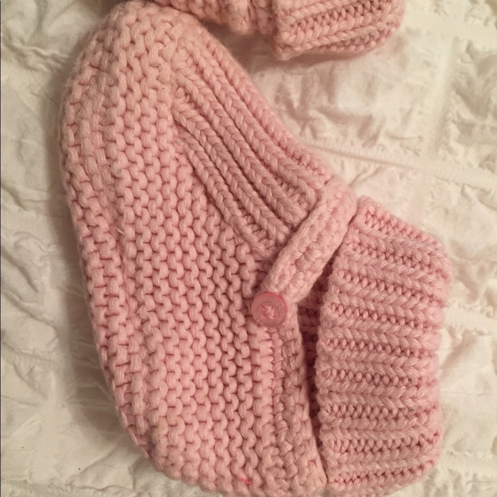 Hand knit baby booties